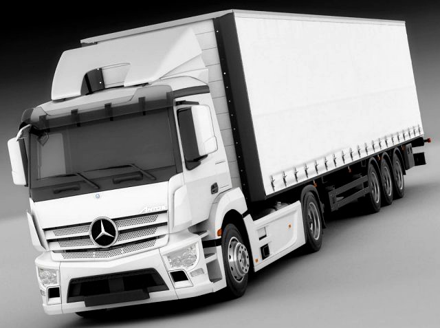 Mercedes Antos with Trailer 3D Model