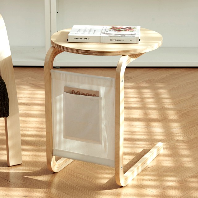 Solid wood pocket side table