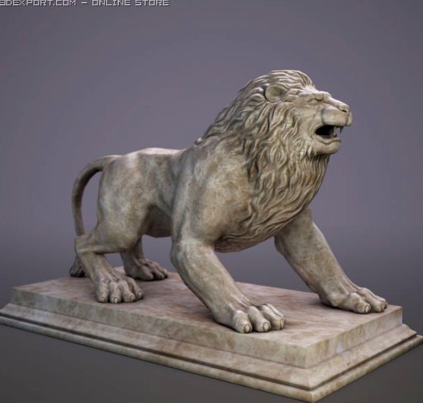 Lion sculpture 3D Model