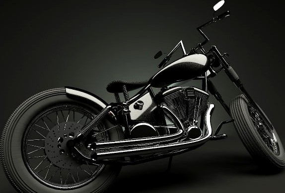 Motorcycle Bobber Chopper 3D Model