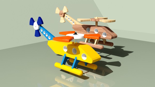 helicopter wooden toy