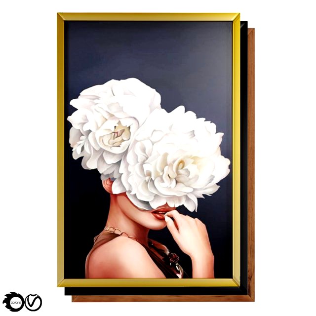 art frams 5- art flower head woman by 3 frams