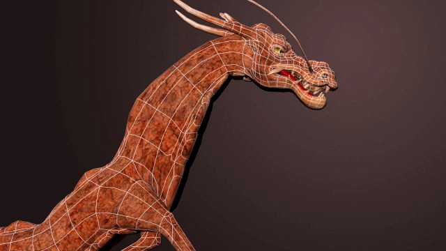 cgi dragon rigged 3dsmax model