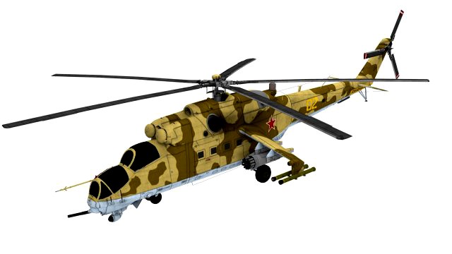 lowpoly mil mi-24 helicopter low-poly