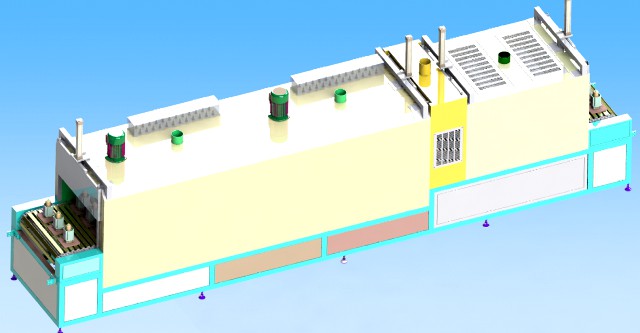 tunnel drying furnace with hot air circulation