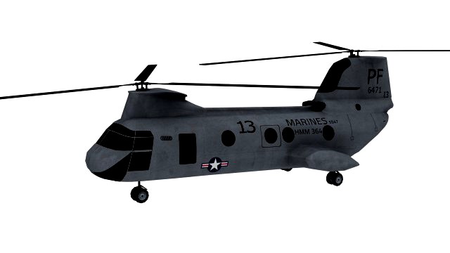 lowpoly ch-46 helicopter