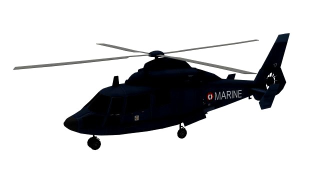 lowpoly dauphin-2 helicopter
