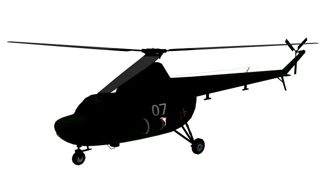 lowpoly mi 1 hare helicopter