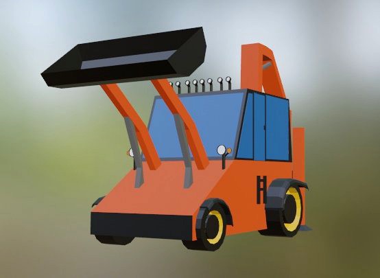 lowpoly excavator-loader
