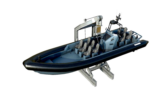 military inflatable boat low-poly