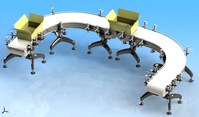 of u-shaped packing box conveyor belt