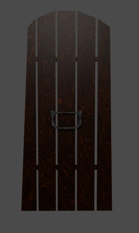 lowpoly wooden door