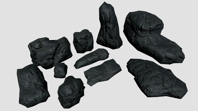 useful volcanic rocks pack lowpoly