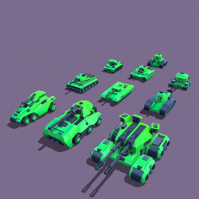 stylized tanks pack low-poly
