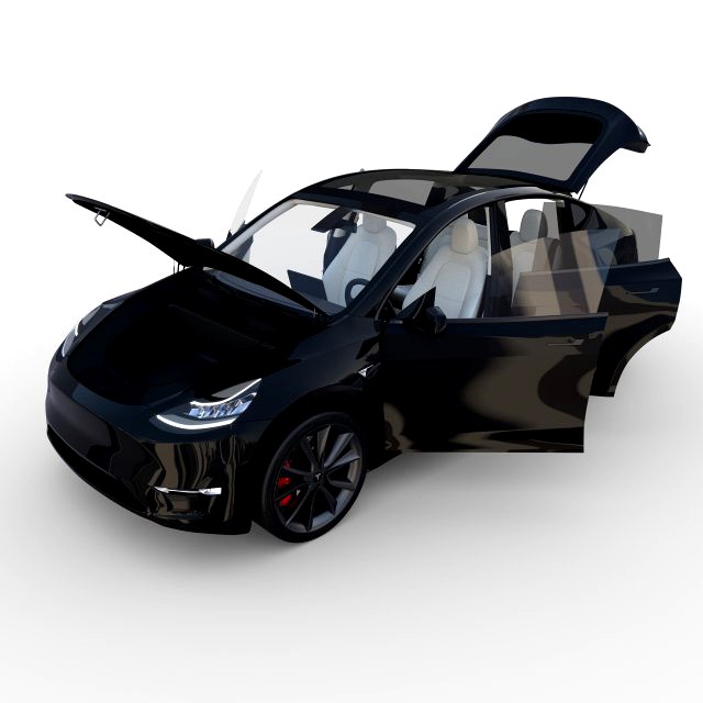 tesla model y black with interior