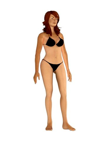 woman in bikini rigged game character low-poly model