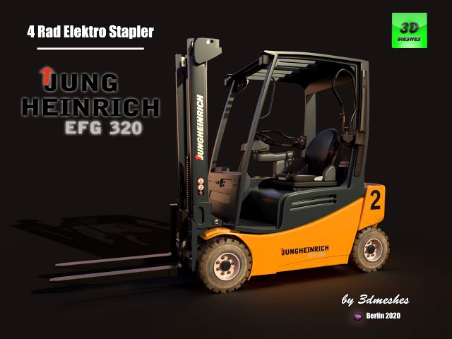 jungheinrich efg320 4 tire electro forklift