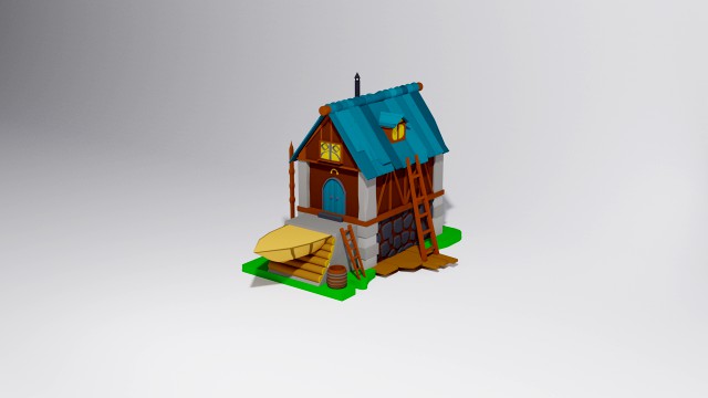 medieval house lowpoly