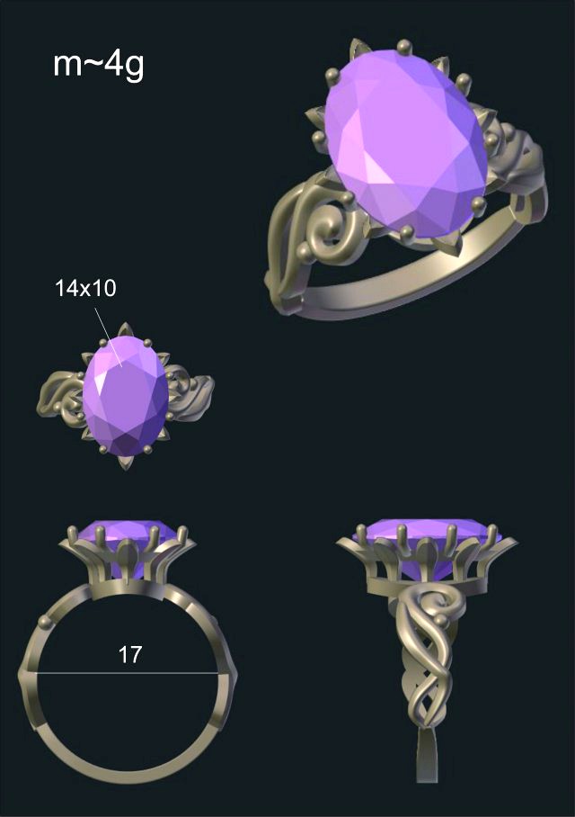 beauty ring with gem