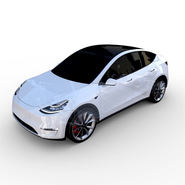 tesla model y rwd white with chassis