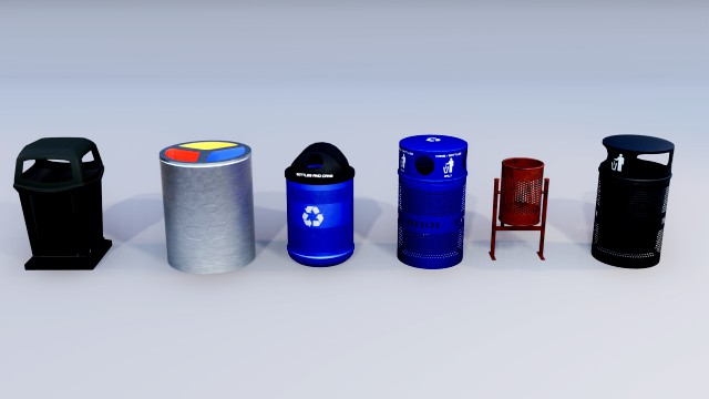 trash recycling bins