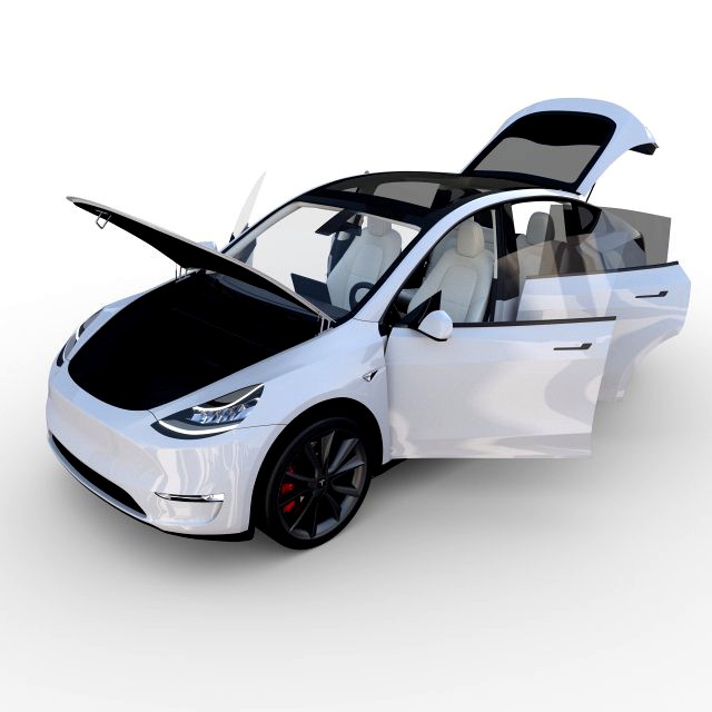 tesla model y white with interior