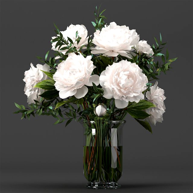 bouquet of white pions