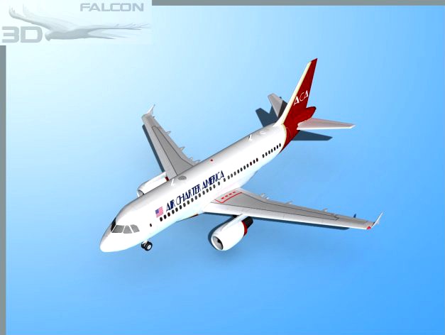 Falcon3D A319 Air Charter America 3D Model