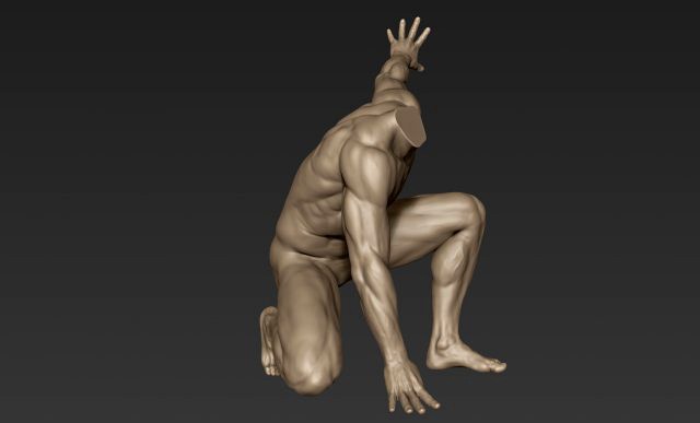 male full body sculpt pose 5