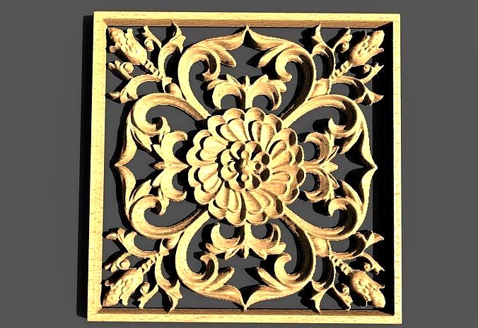 Floral Wood Carving for Furniture - 76