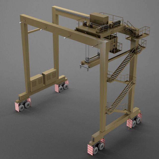gantry container crane 3d model