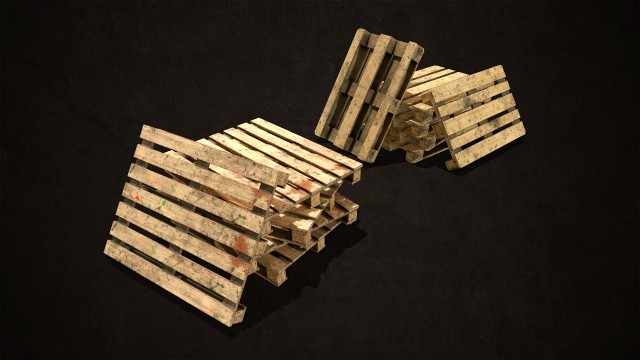 wooden pallets - low poly