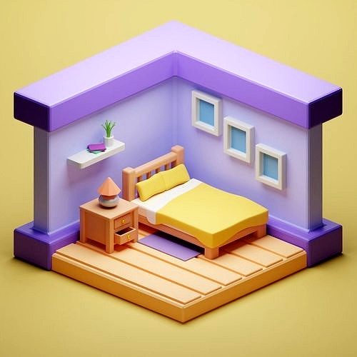 Isometric bedroom