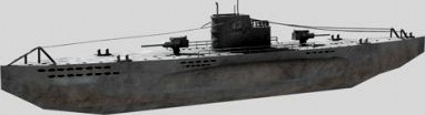 WWII Submarine Uboat 3D Model