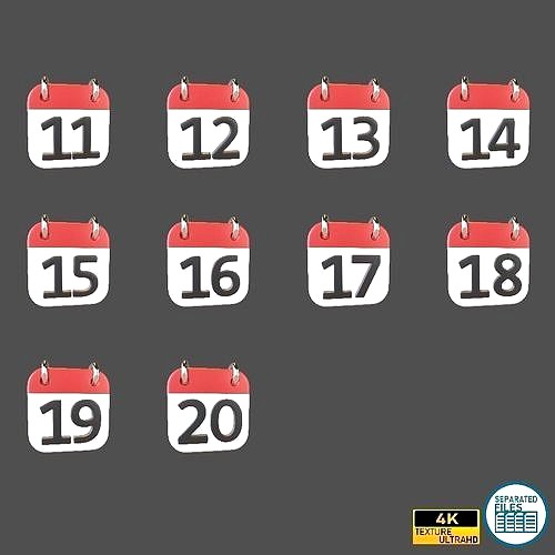 Calendar 11 To 20 Icon Pack Vol 1