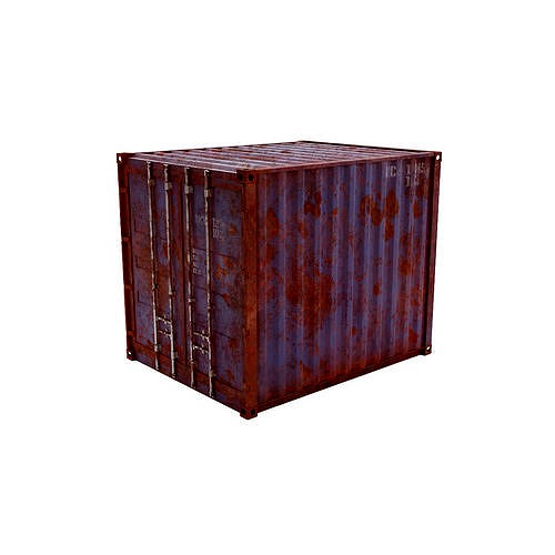 10Ft Cargo Container - Blue - Rusted