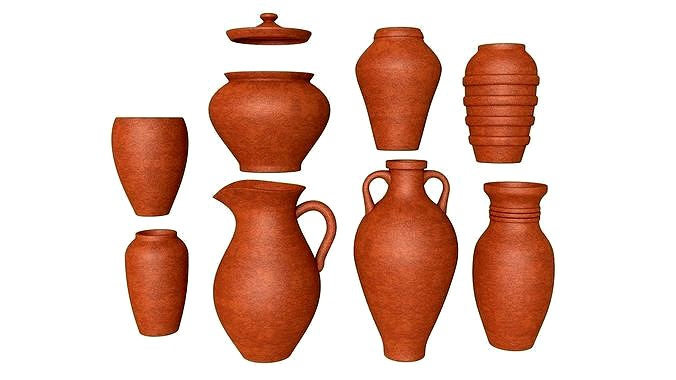 Artisan clay vases collection