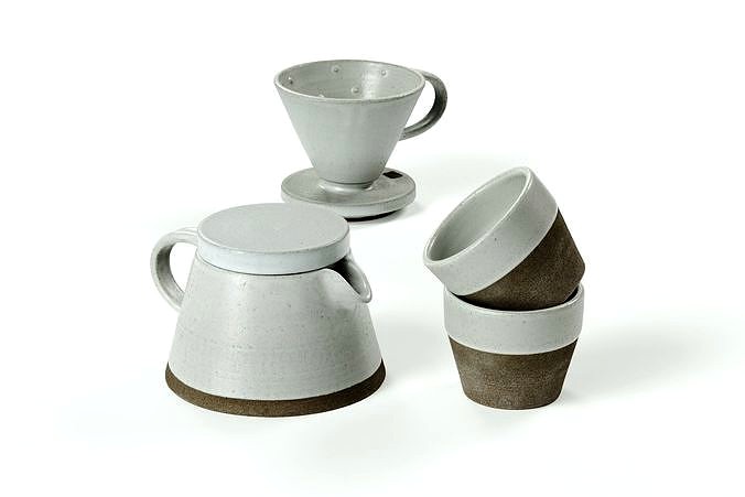 Birdmanshome - Coffee Set 01 - white grey