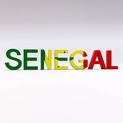 Senegal country Name text 3d model