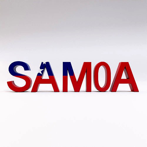 Samoa country Name text 3d model