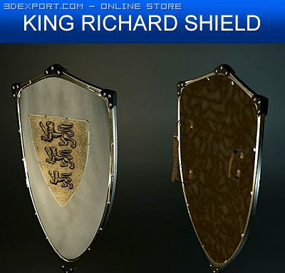 King Richard Medieval Shield 3D Model