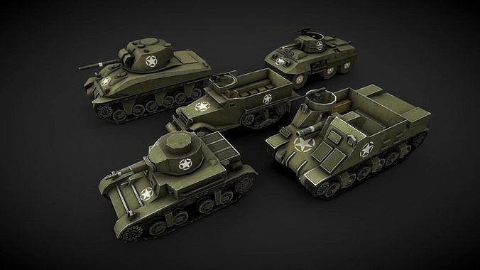 FFCG-H-22-06-0174 Military 5 Tanks Pack 2 formats