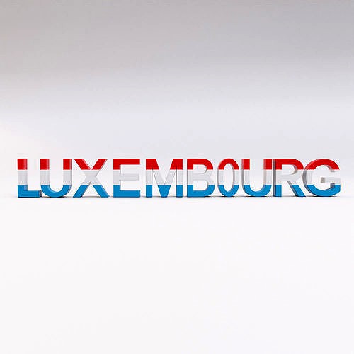 Luxembourg country Name text 3d model