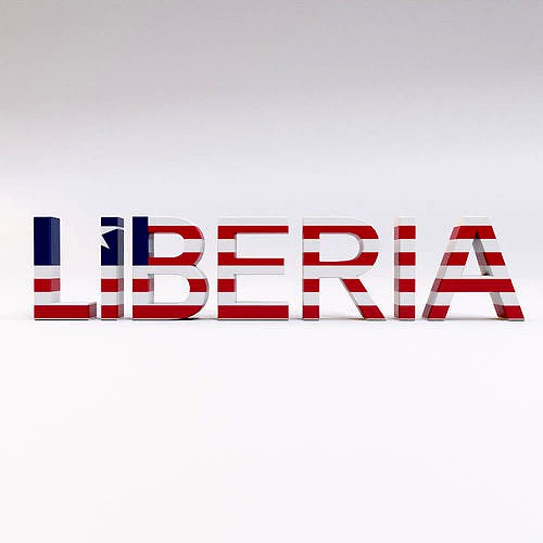 Liberia country Name text 3d model
