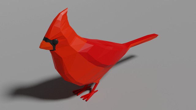 low poly cardinal