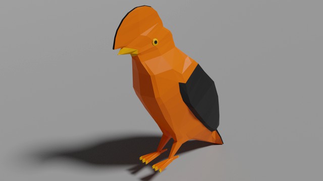low poly cock-of-the-rock