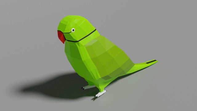 low poly parrot