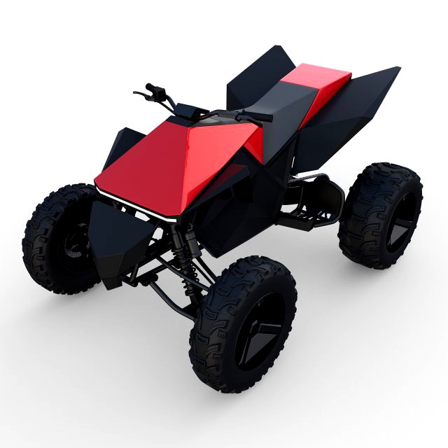 tesla cyberquad atv red