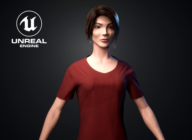 woman character low-poly