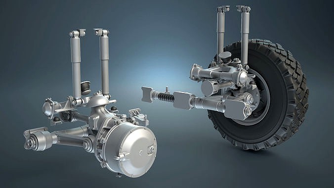 BTR-4E or BTR-80 Suspension and Wheel High-Poly